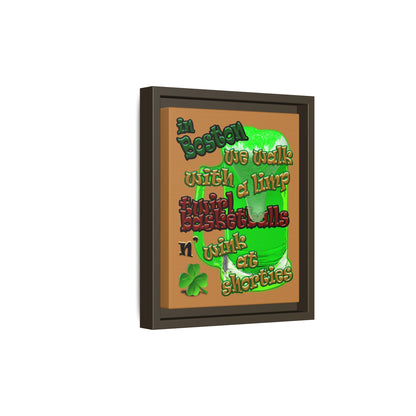 celtics logo - framed canvas art (light brown)