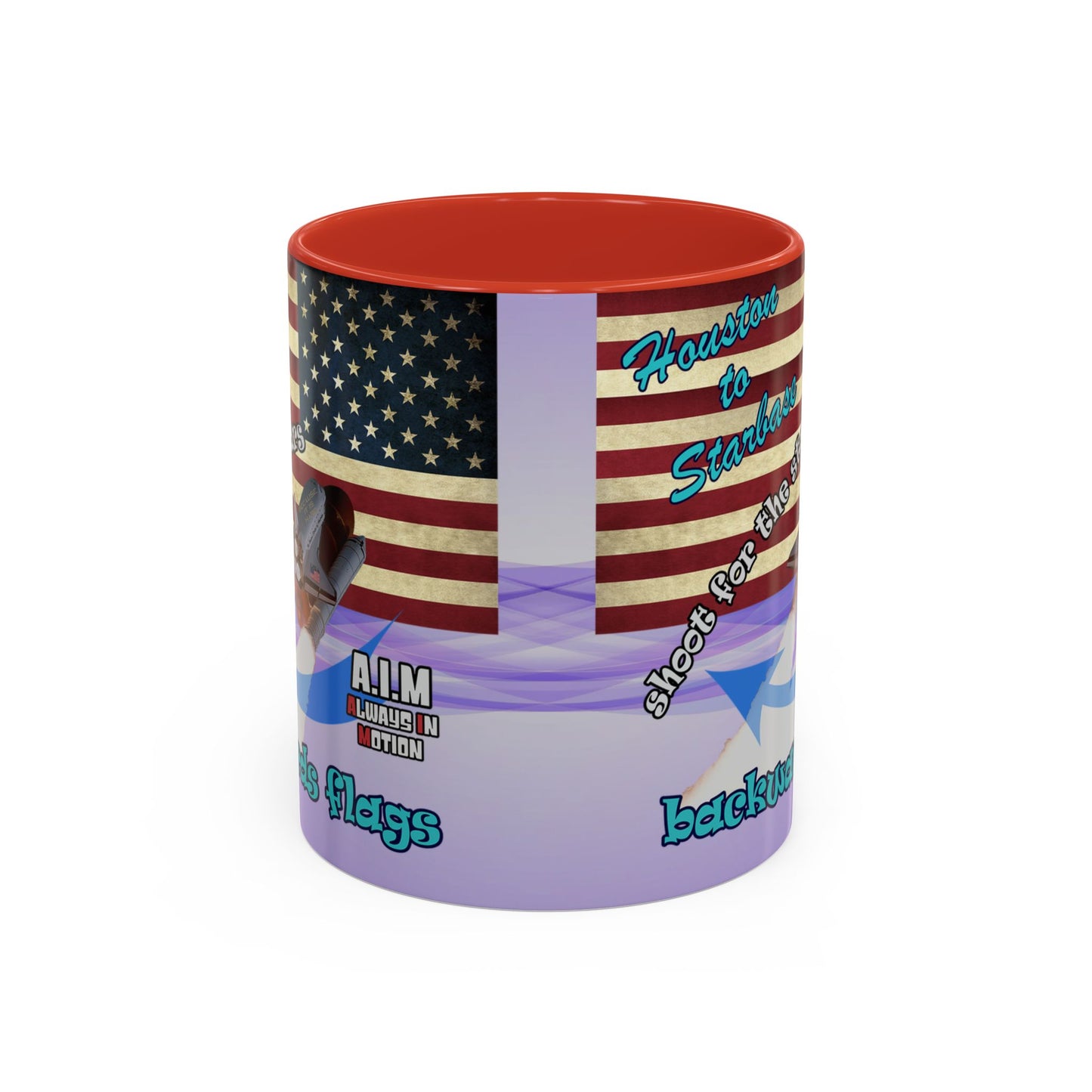 shoot for the stars - Accent Mug (light blue-pink wave)