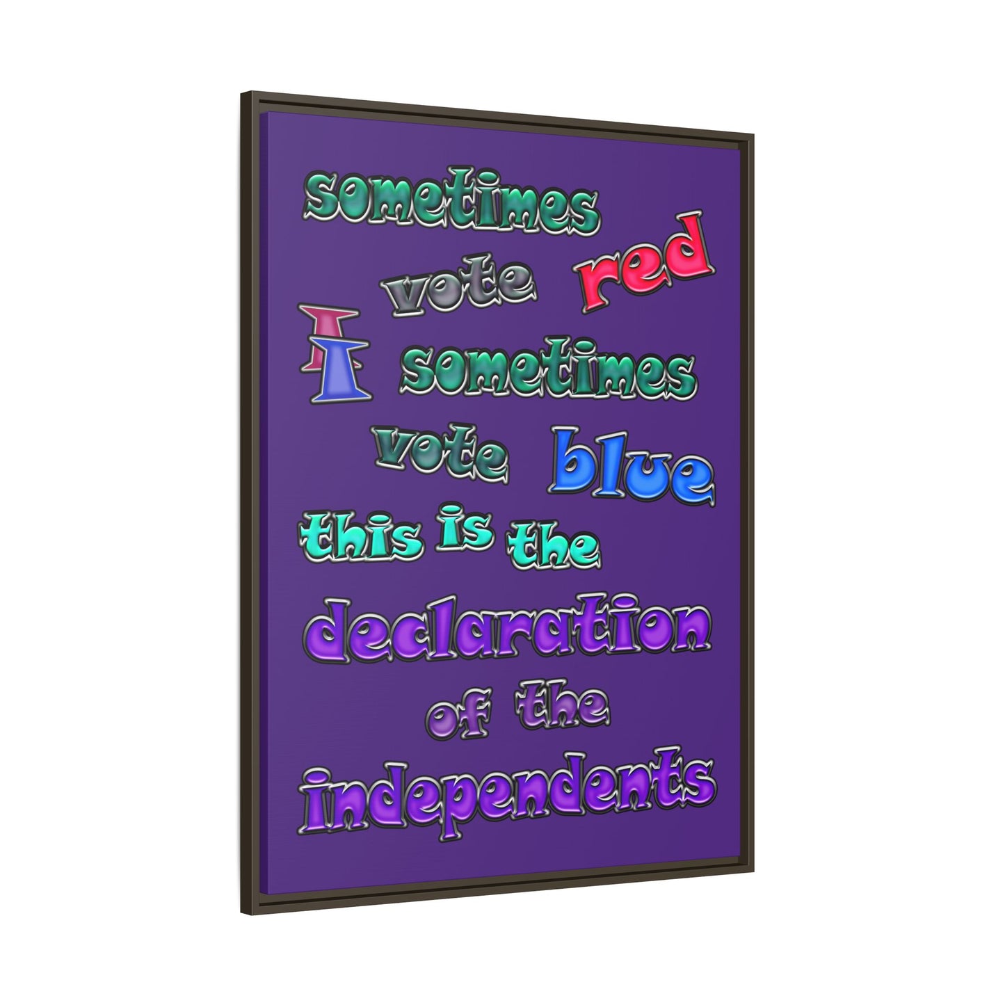 declaration of the independents - framed canvas art (purple)