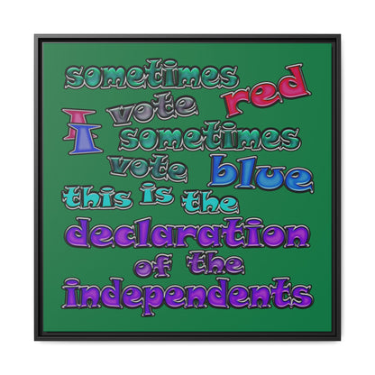 declaration of the independents - framed canvas art (dark green)