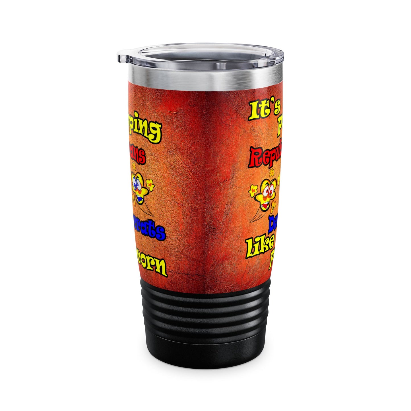 popping like popcorn - Ringneck Tumbler, 20oz (burnt orange)