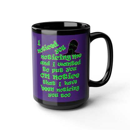 noticed you noticing - Black Mug (purple)
