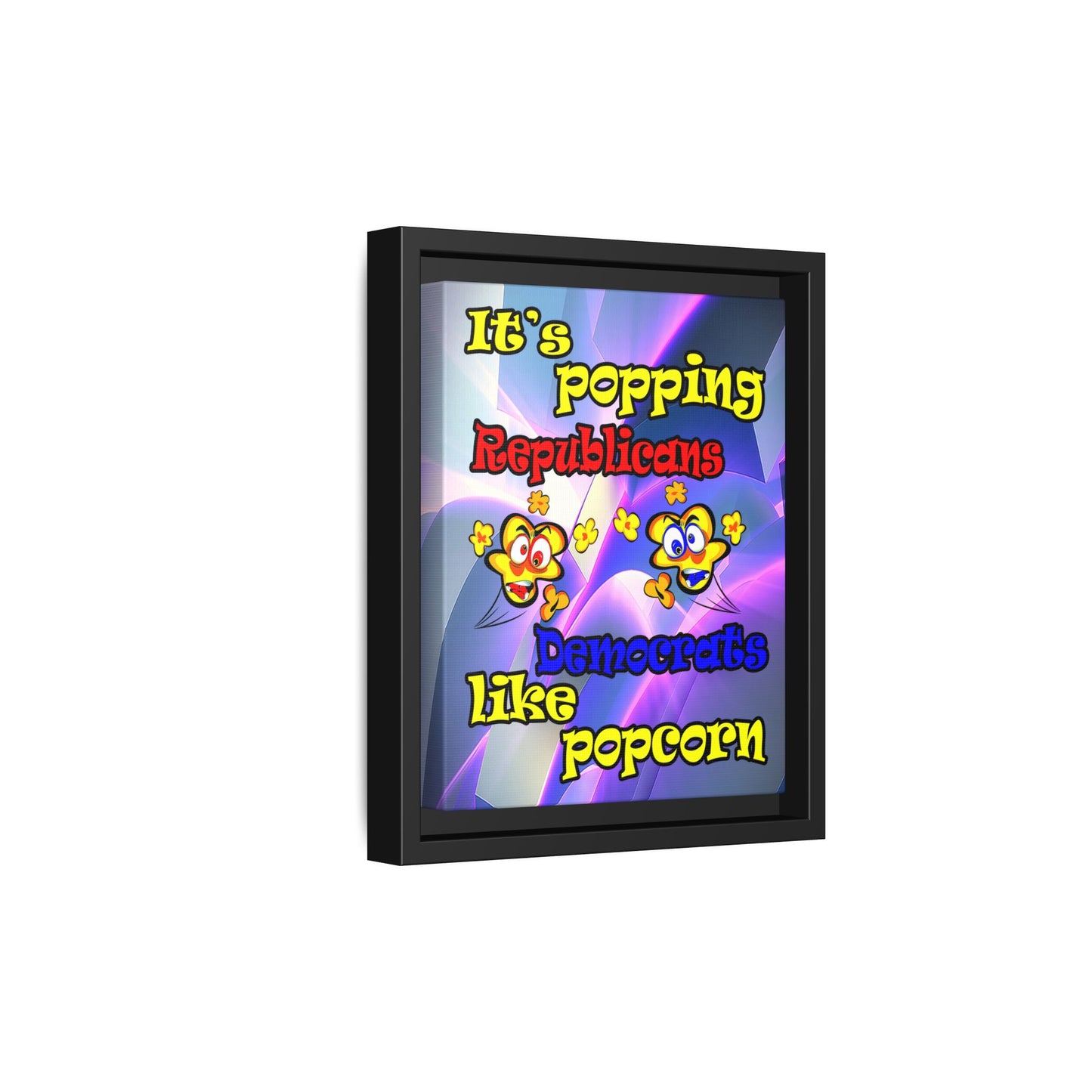 popping like popcorn - framed canvas art (grey-pink wave)