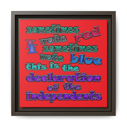 declaration of the independents - framed canvas art (red)