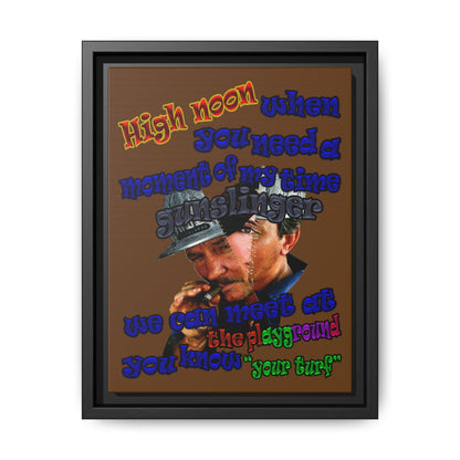 high noon - framed canvas art (brown)