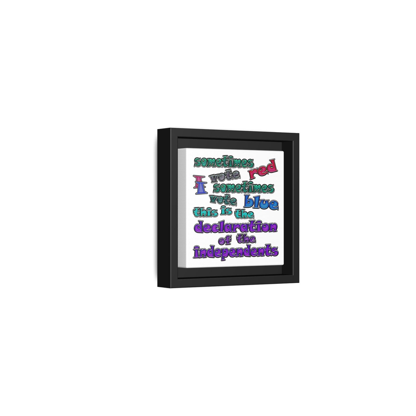 declaration of the independents - framed canvas art (white)