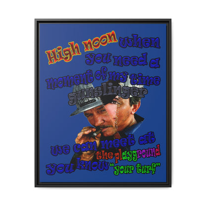 high noon - framed canvas art (dark blue)