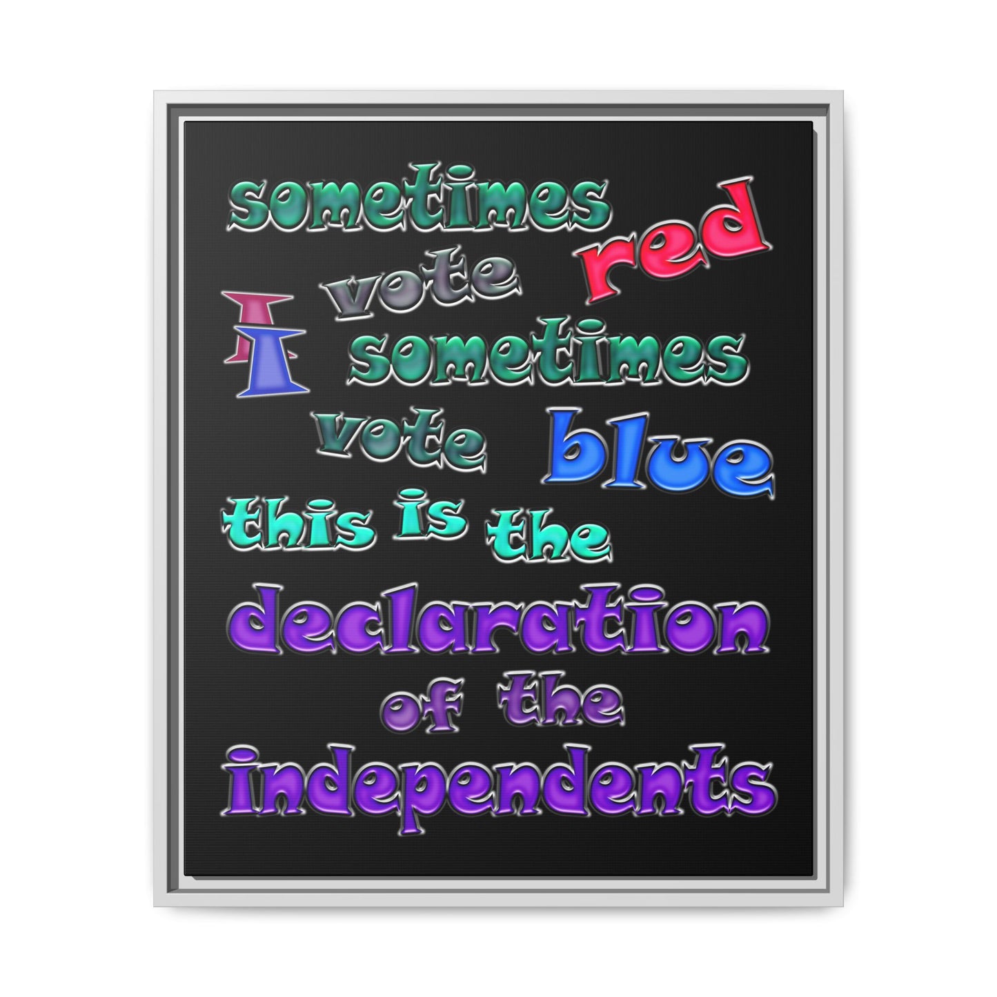 declaration of the independents - framed canvas art (black)