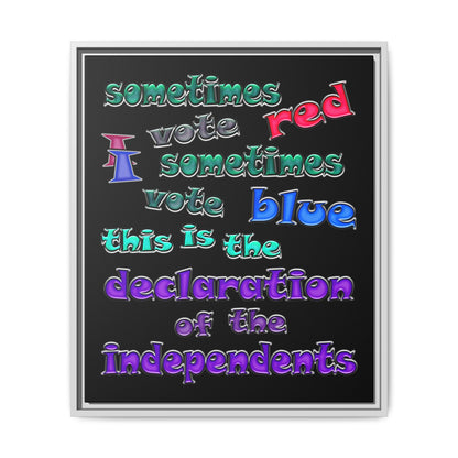 declaration of the independents - framed canvas art (black)