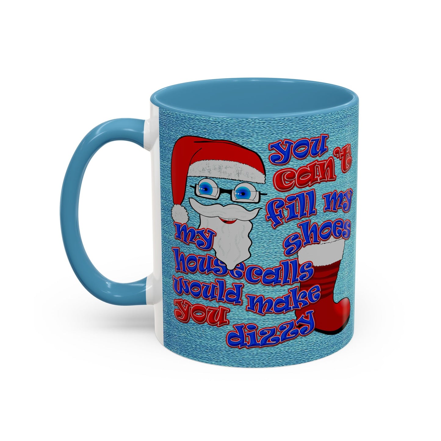santa's shoes - Accent Mug (faded dark blue)