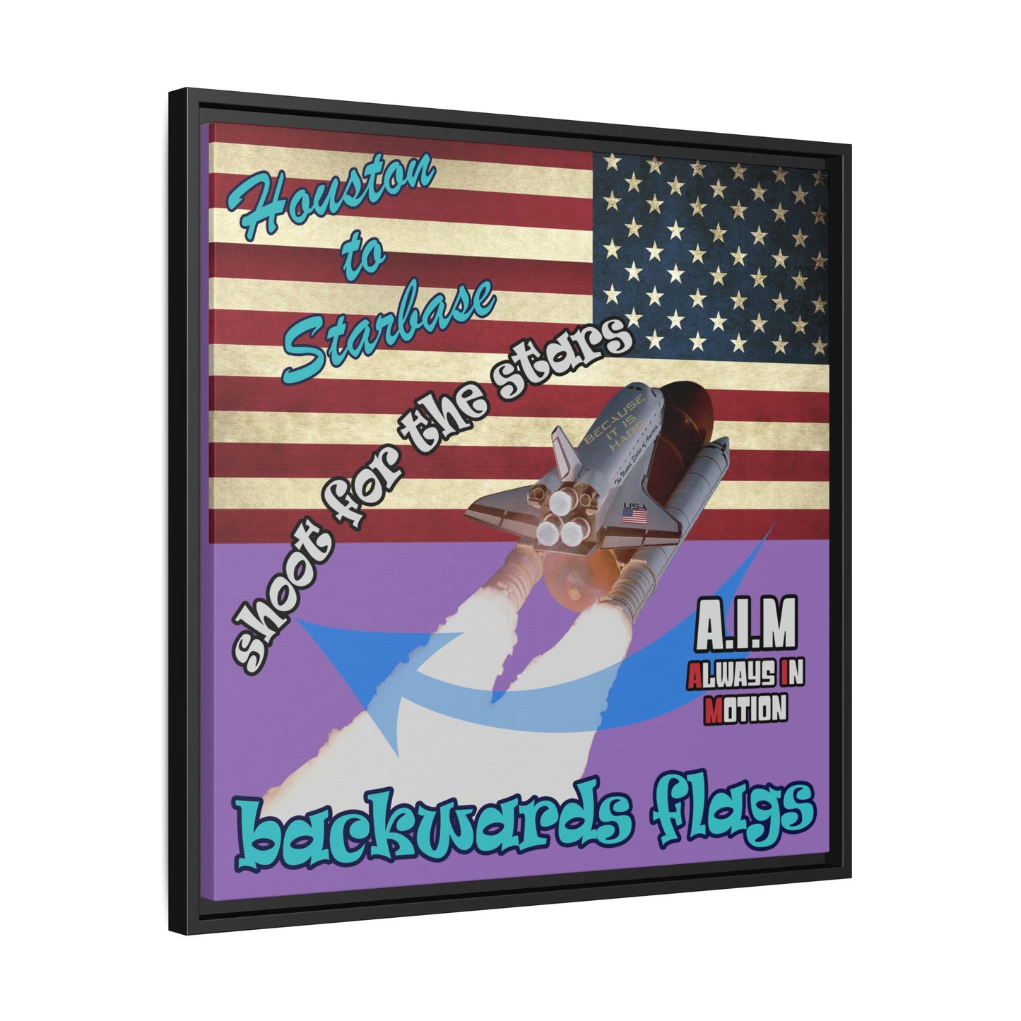shoot for the stars - framed canvas art (light purple)