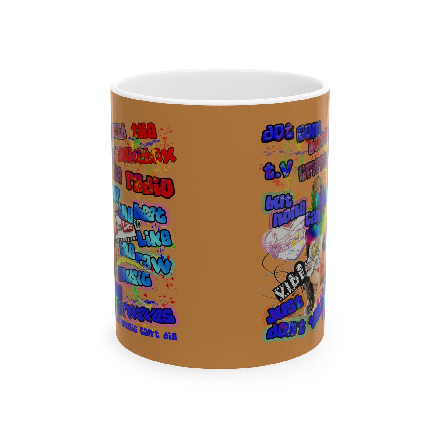 drop the beat - White Mug (light brown)