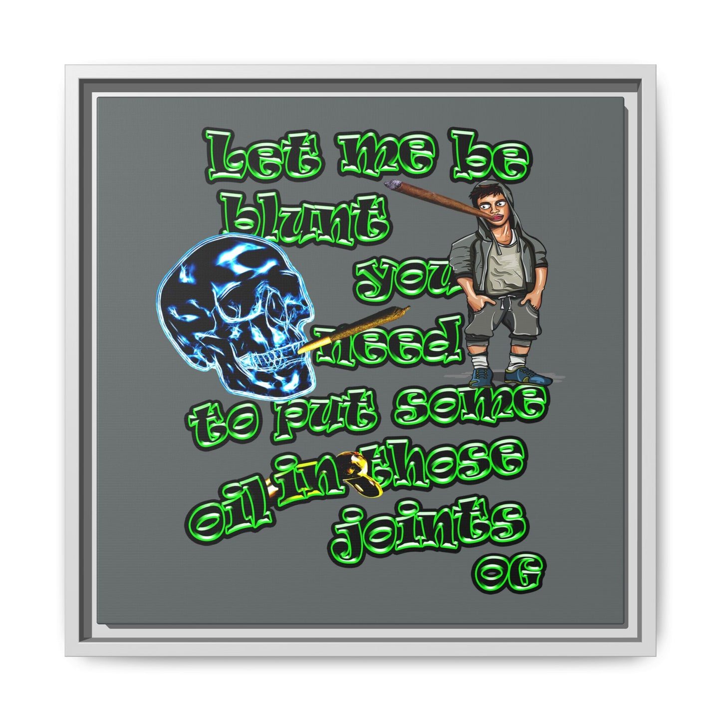 og - framed canvas art (dark grey)
