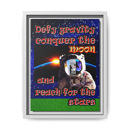 defy conquer reach - framed canvas art ('snoops' background)