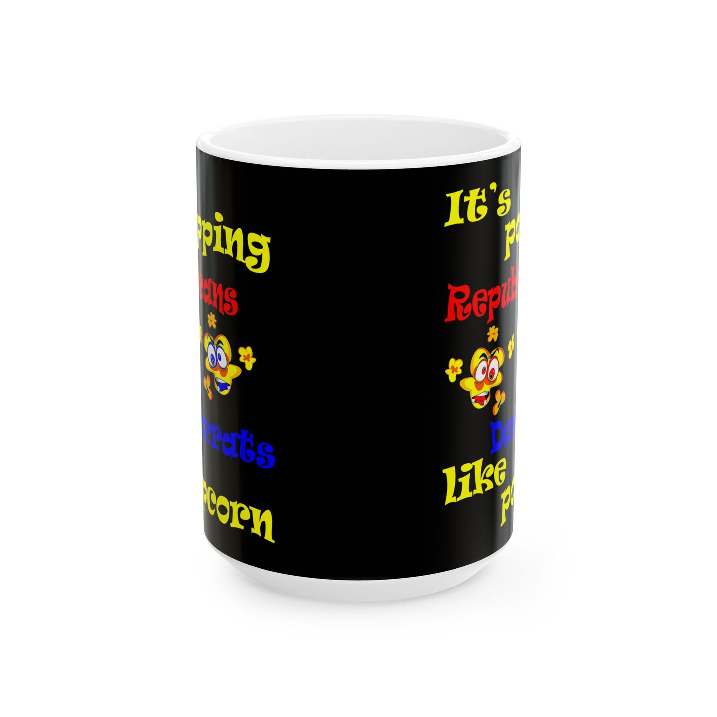 popping like popcorn - White Mug (black)