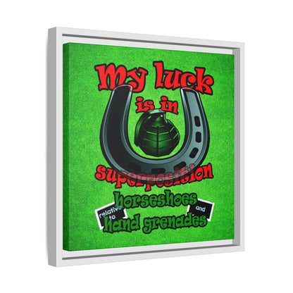my luck - framed canvas art (green turf)