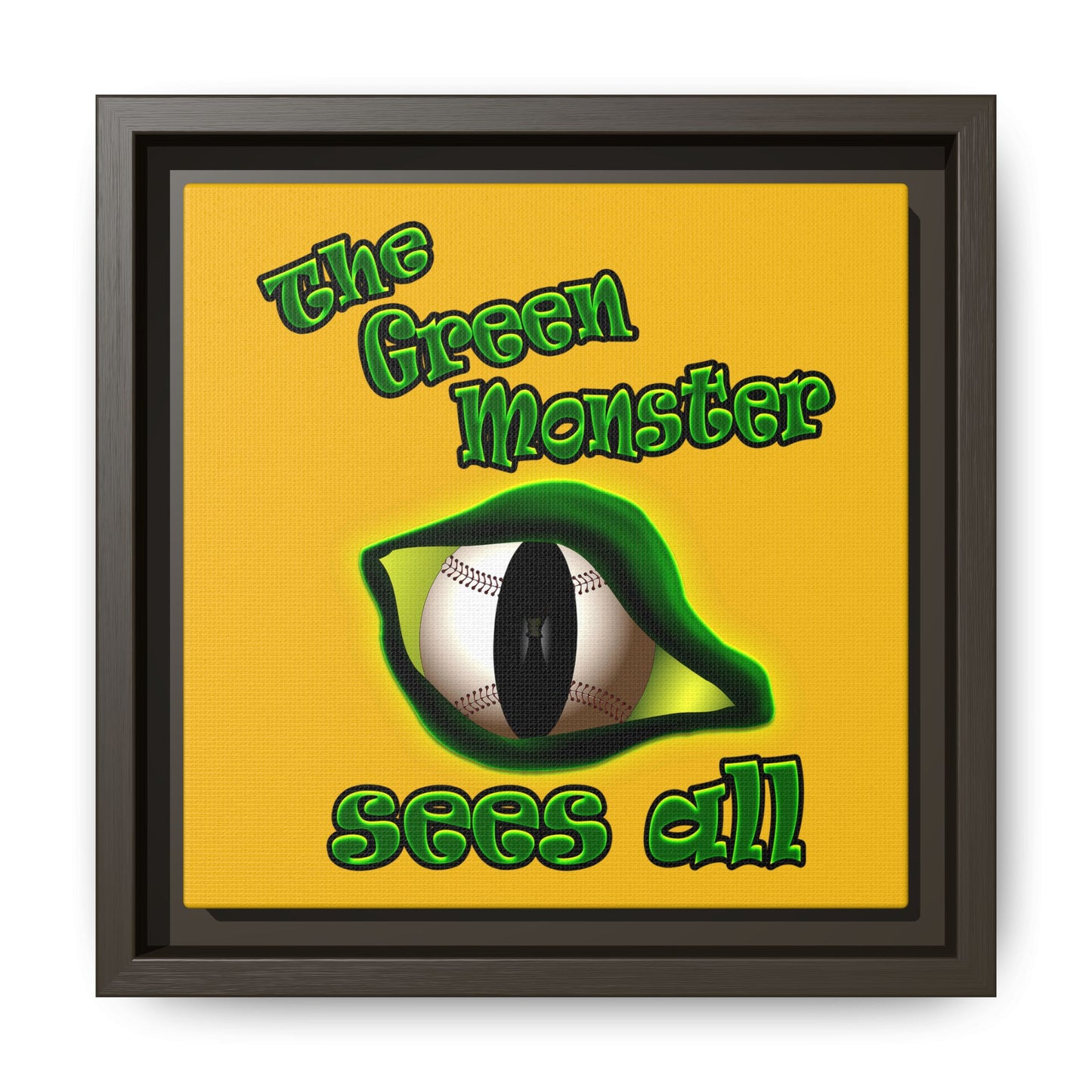 green monster - framed canvas art (yellow)
