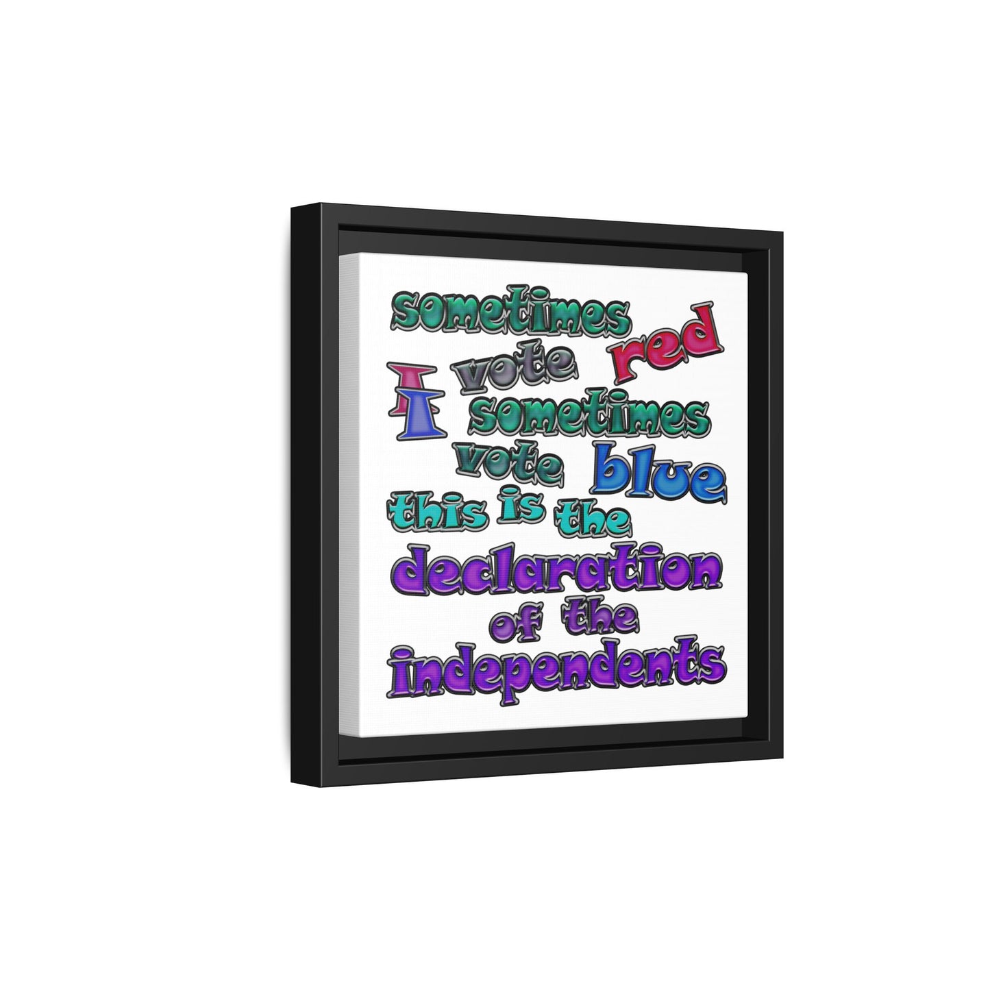 declaration of the independents - framed canvas art (white)