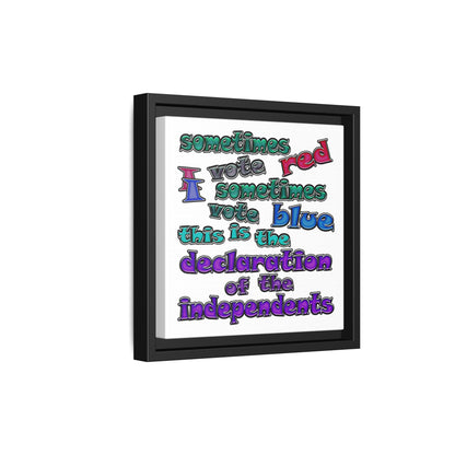 declaration of the independents - framed canvas art (white)