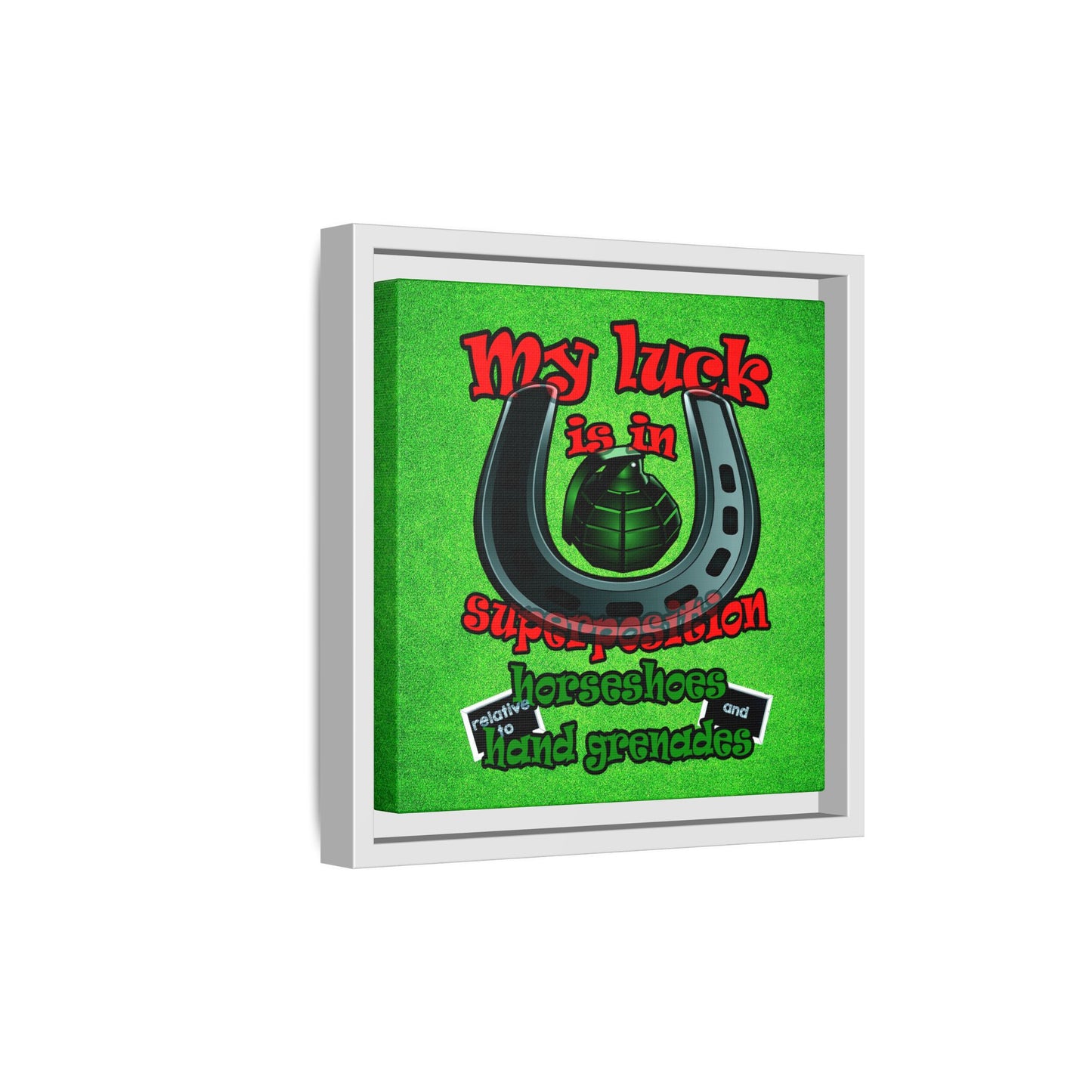 my luck - framed canvas art (green turf)