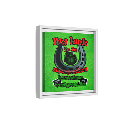 my luck - framed canvas art (green turf)