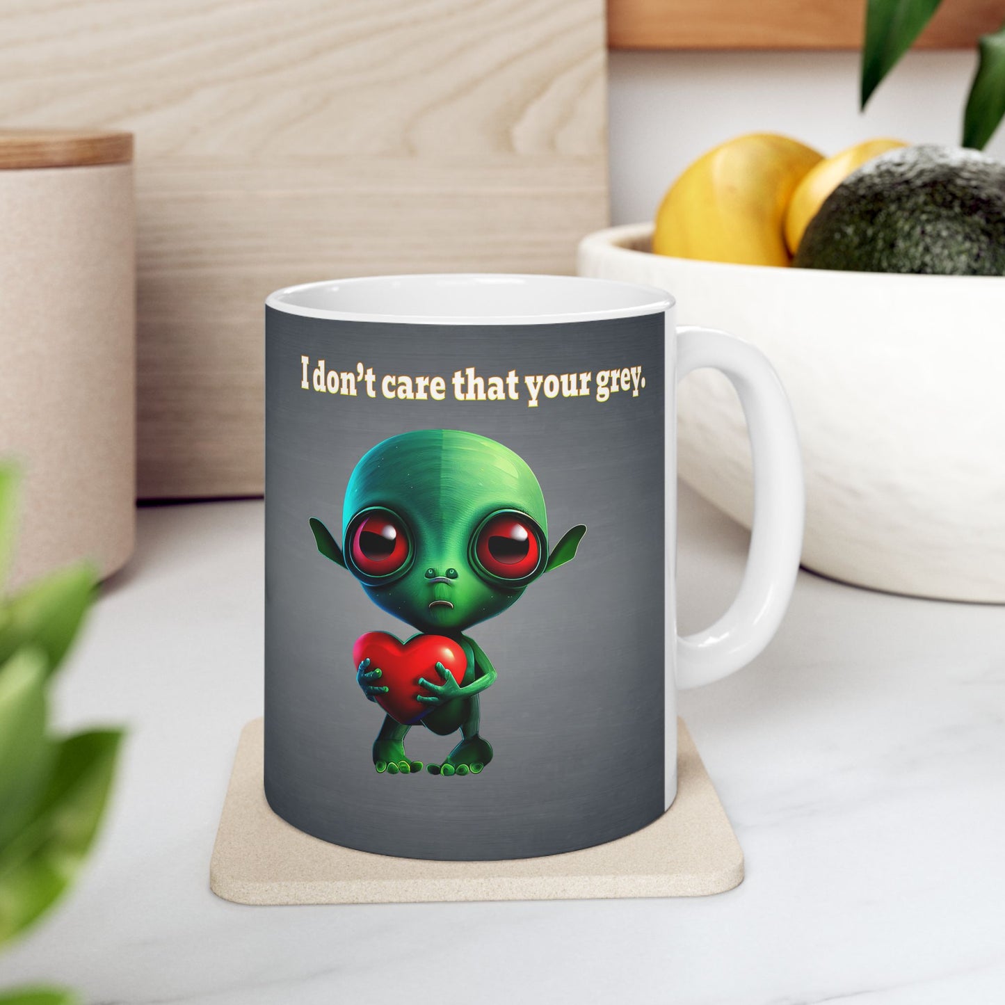 I don't care that your grey - White Mug (grey-light grey)