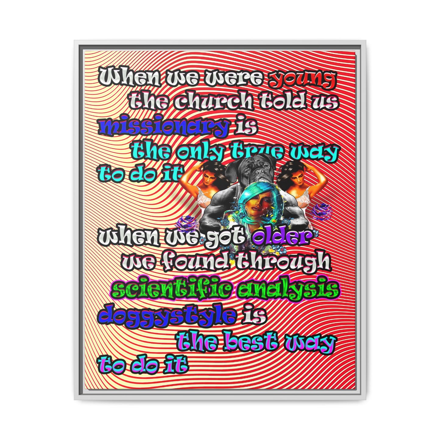 doggystyle - framed canvas art (yellow-orange wave)