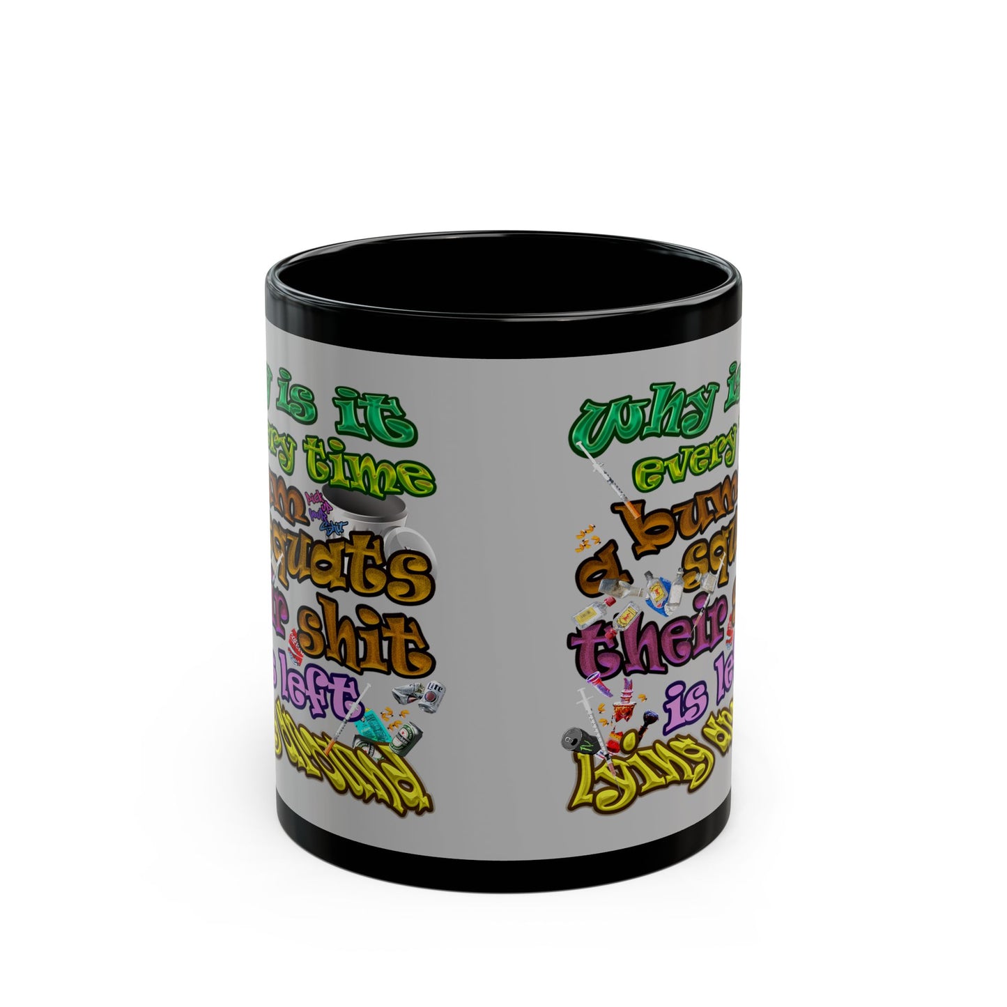 the bum's shit - Black Mug (light grey)