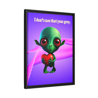 I don't care that your grey - framed canvas art (purple-pink wave)