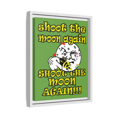 shoot the moon again - framed canvas art (green)