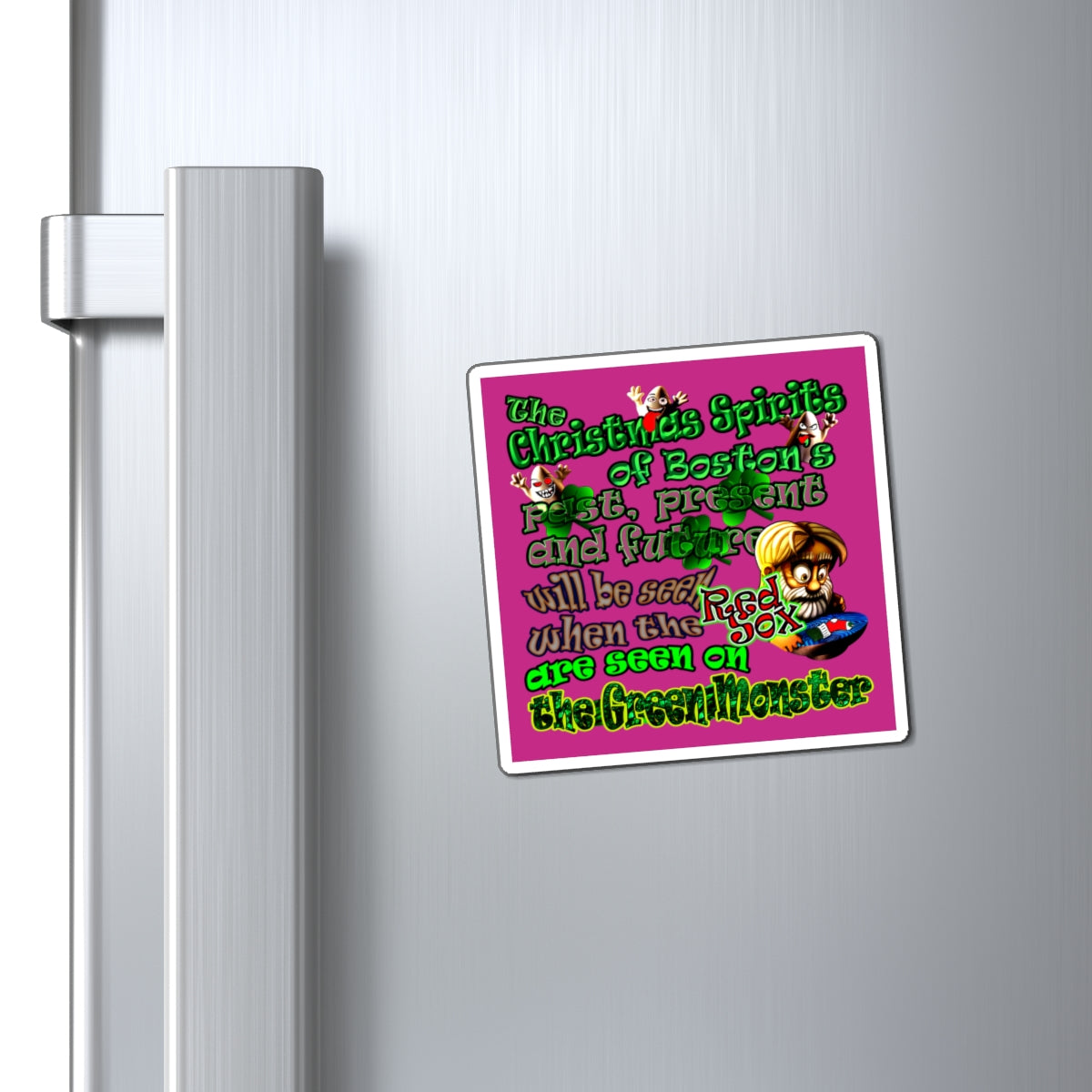 christmas spirits of boston - Magnets - (pink)