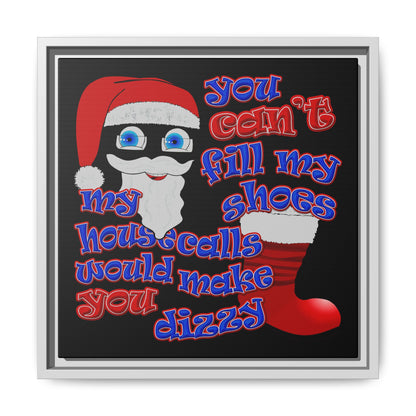 santa's shoes - framed canvas art (black)