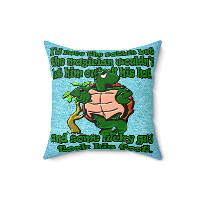 turtle race - Faux Suede Square Pillow - (faded dark blue)