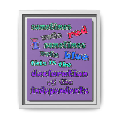 declaration of the independents - framed canvas art (light purple)