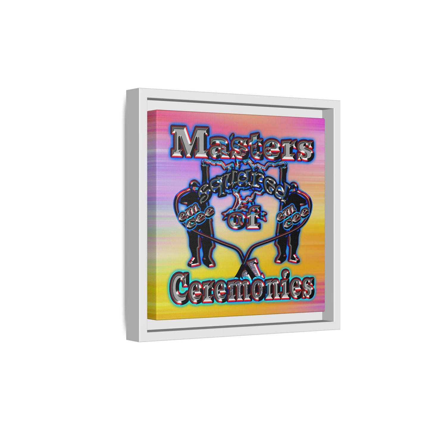 em cee squared - framed canvas art (color blur)