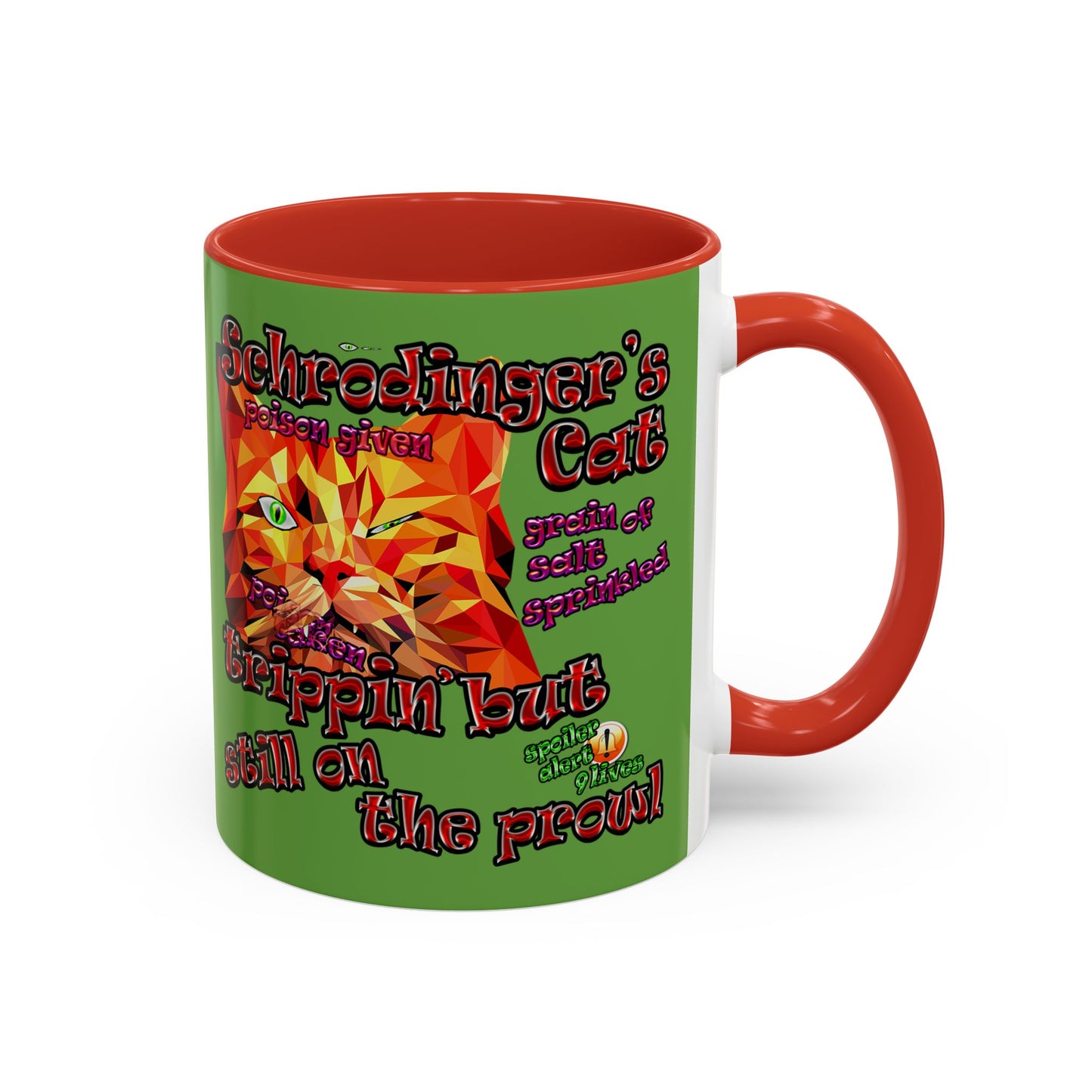 schrodinger's cat - Accent Mug (green)