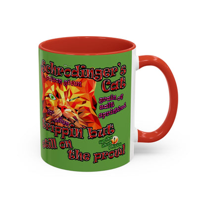 schrodinger's cat - Accent Mug (green)