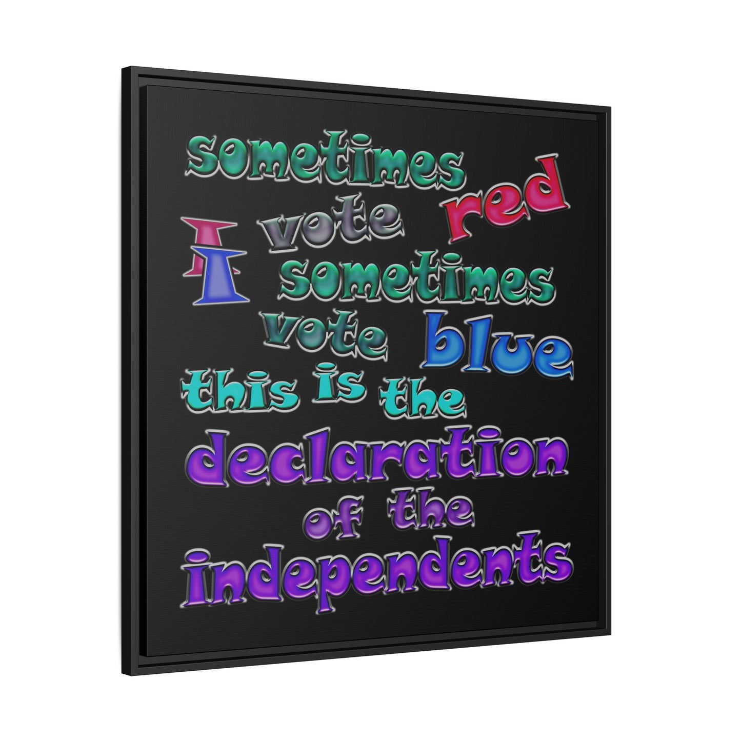 declaration of the independents - framed canvas art (black)