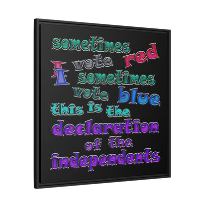 declaration of the independents - framed canvas art (black)