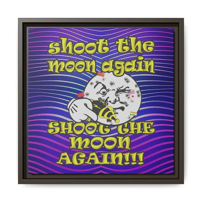 shoot the moon again - framed canvas art (purple wave)