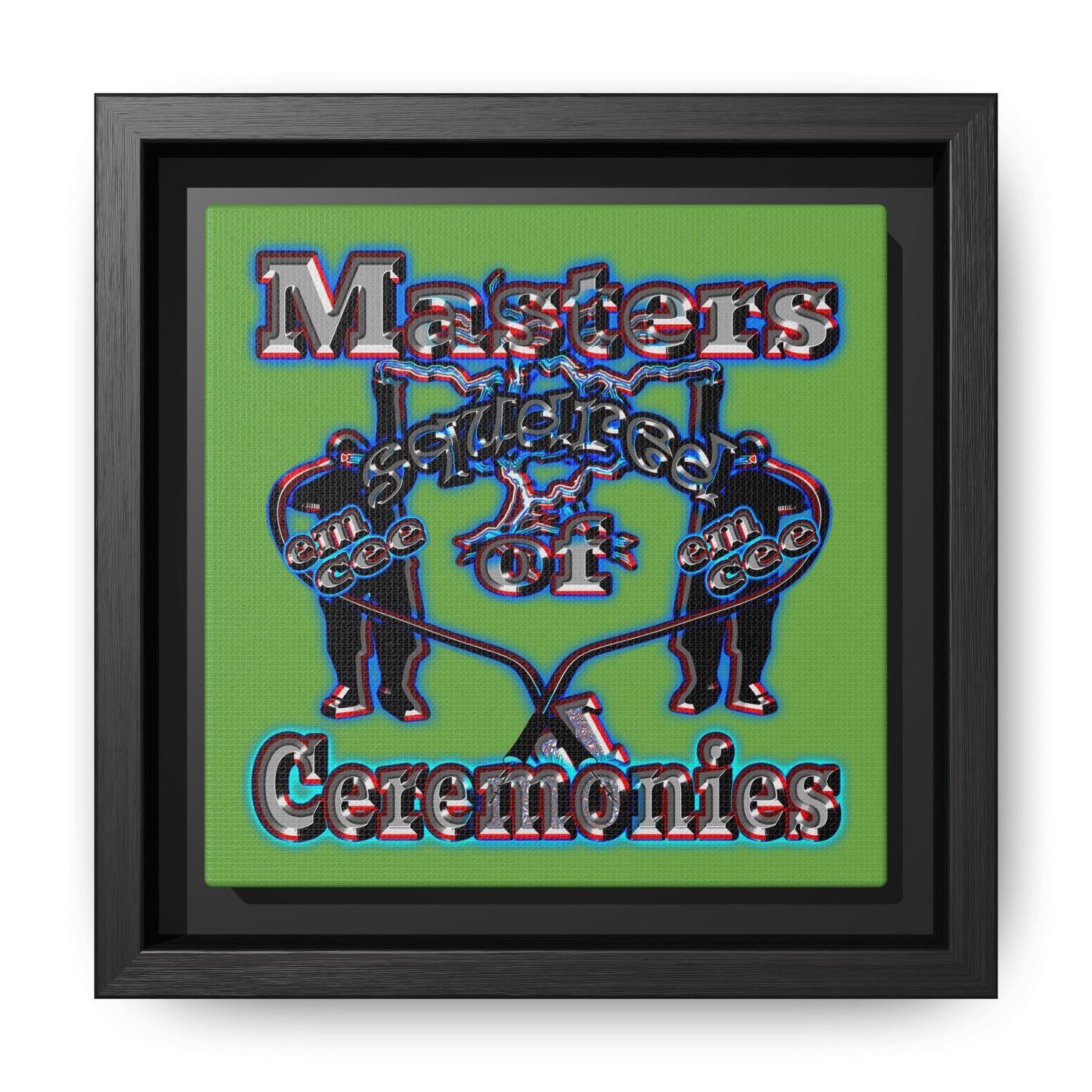 em cee squared - framed canvas art (green)