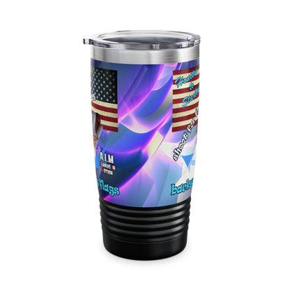 shoot for the stars - Ringneck Tumbler, 20oz (grey-pink wave)