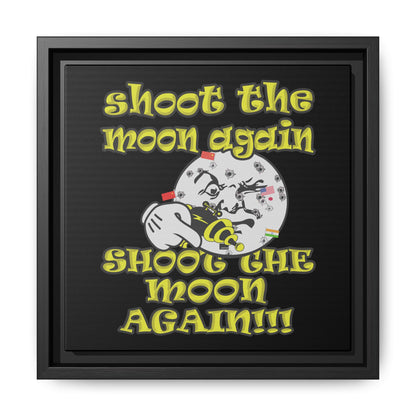 shoot the moon again - framed canvas art (black)