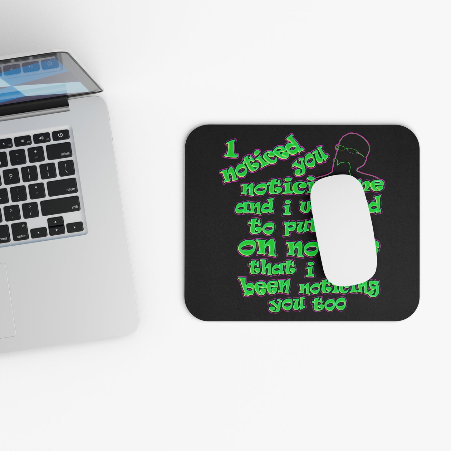 noticed you noticing - Mouse Pad (Rectangle) (black)