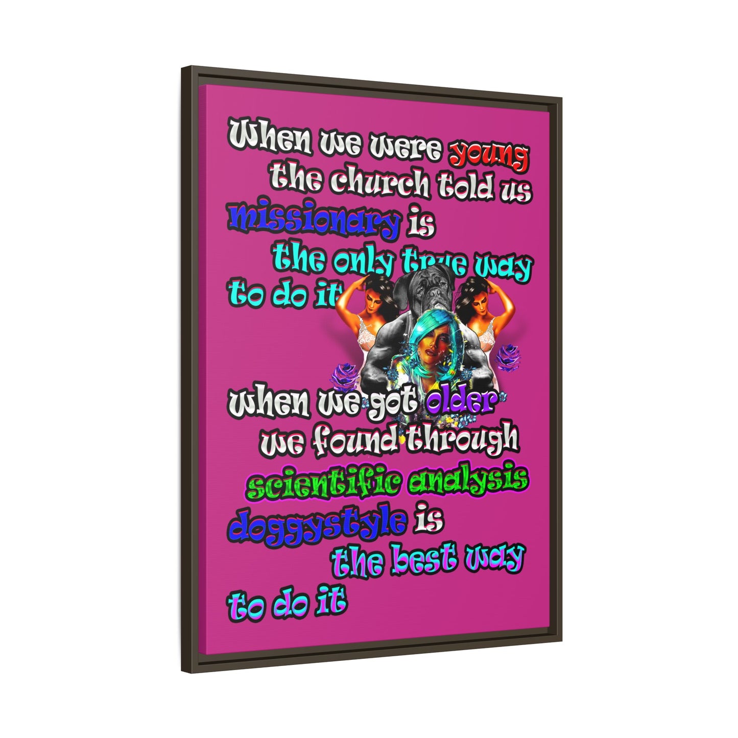 doggystyle - framed canvas art (pink)