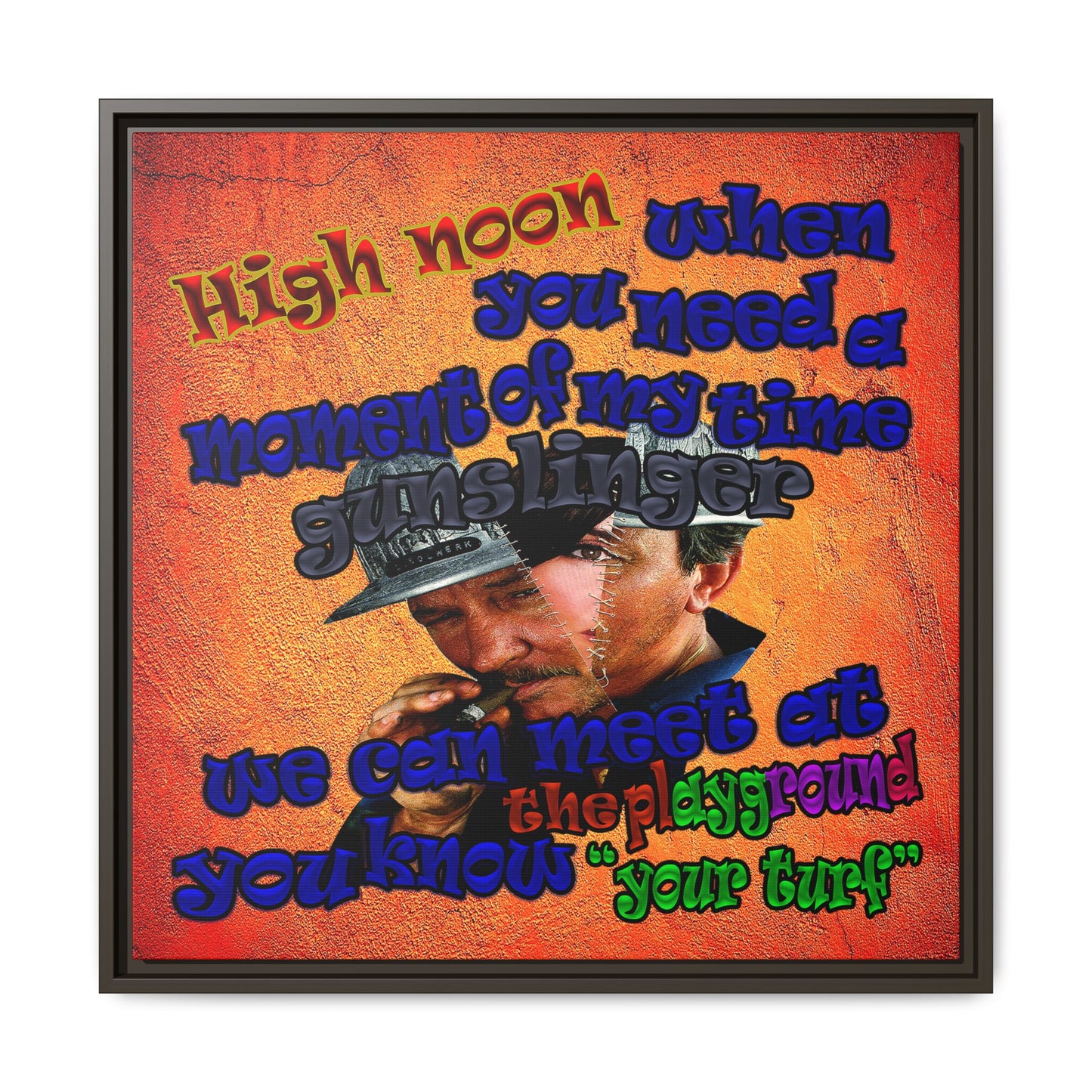 high noon - framed canvas art (burnt orange)