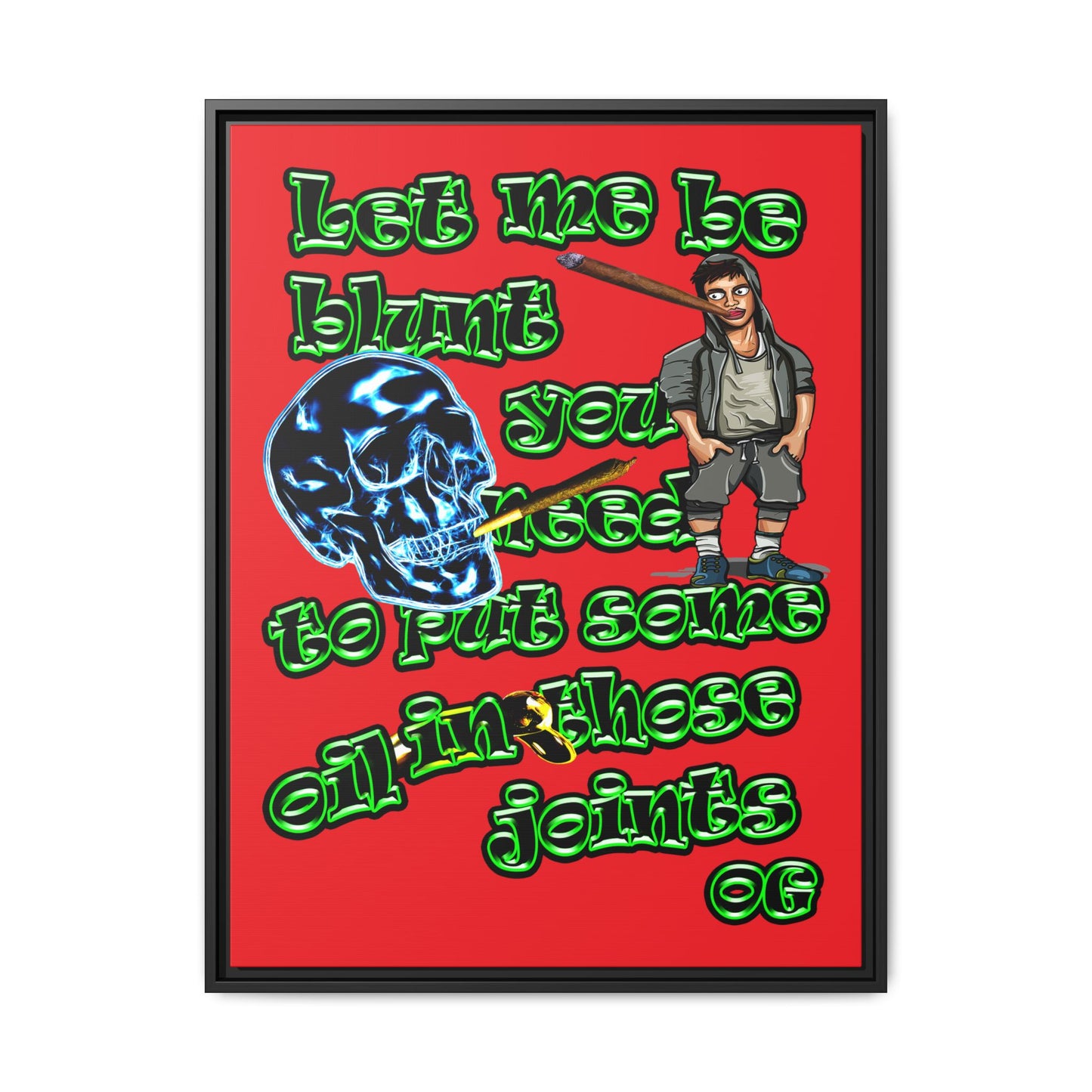 og - framed canvas art (red)