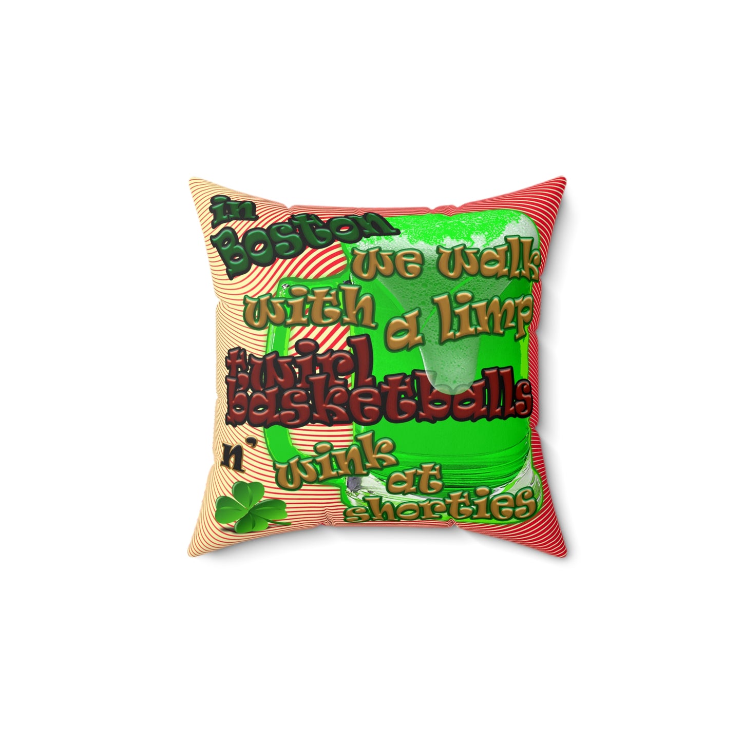 celtics logo - Spun Polyester Square Pillow - (yellow-orange wave)