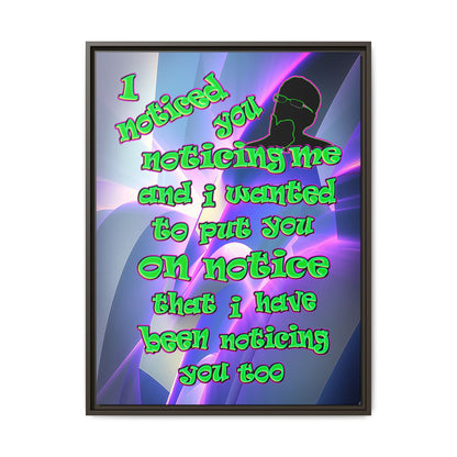 noticed you noticing - framed canvas art (grey-pink wave)