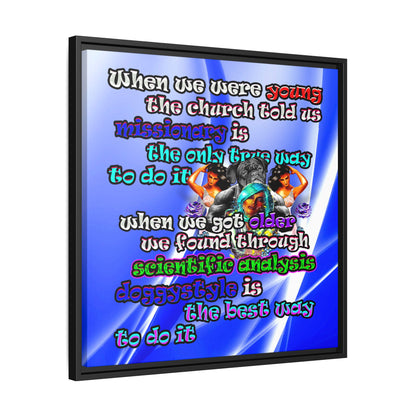 doggystyle - framed canvas art (blue-white wave)